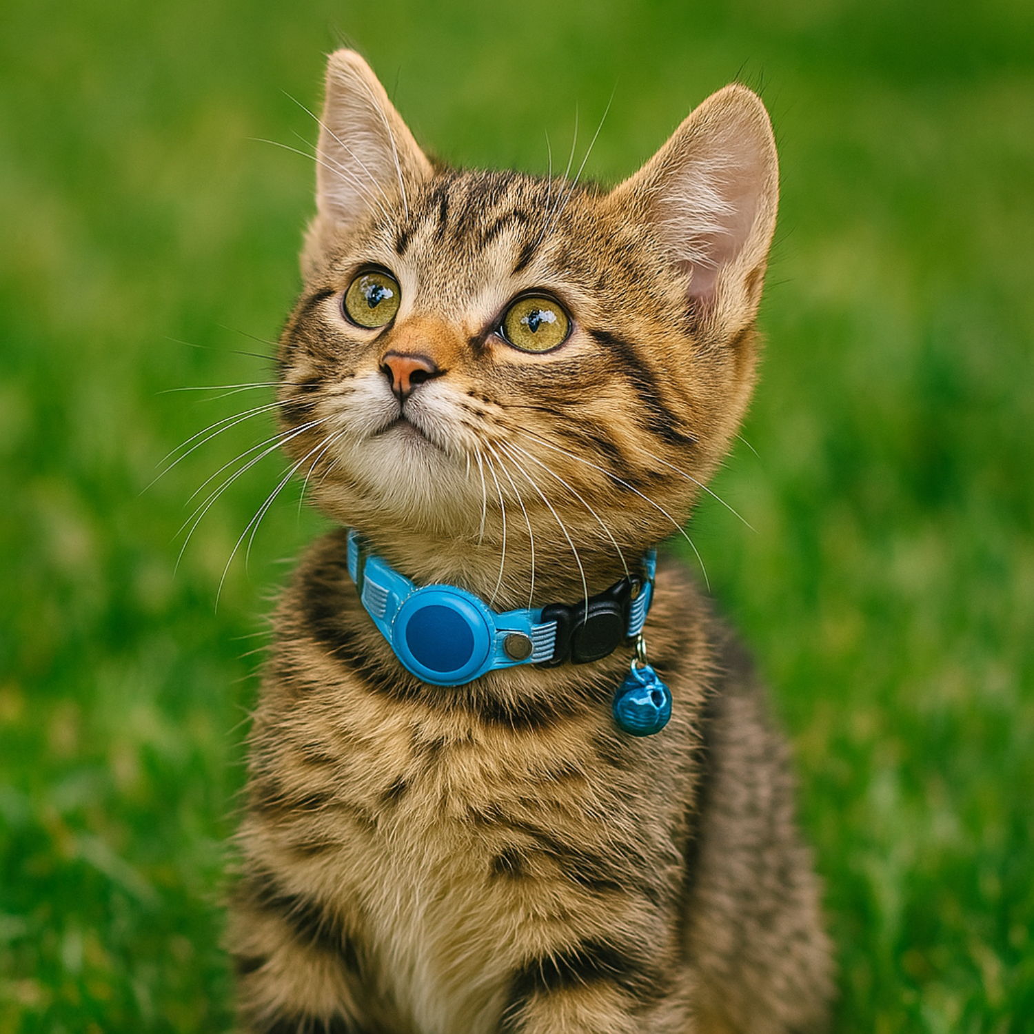 Colar Refletivo com Case para AirTag e Sino – Segurança e Rastreamento para Gatos e Cães Pequenos