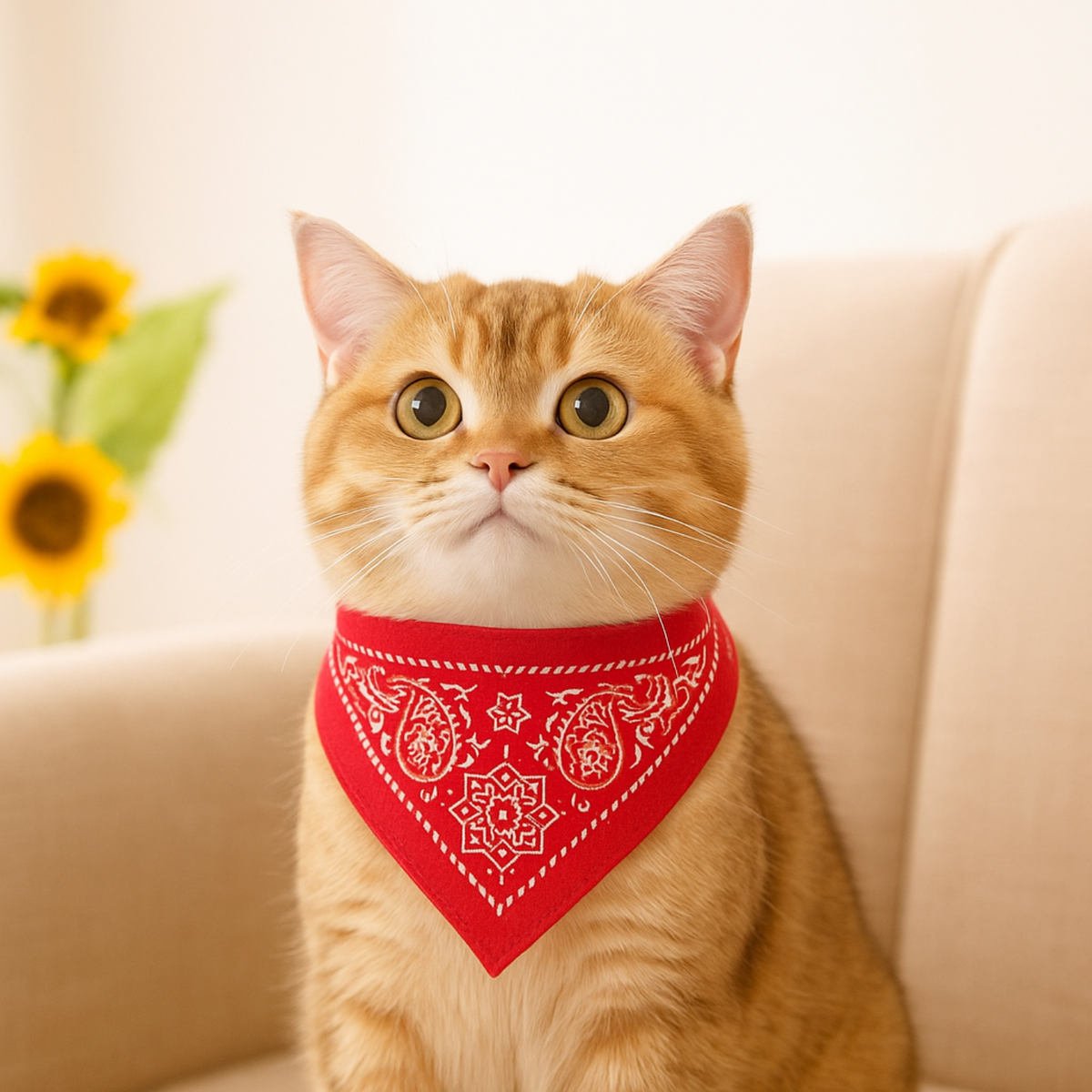 Coleira com Bandana para Cachorros e Gatos – Acessório Estiloso para Pets de Pequeno Porte