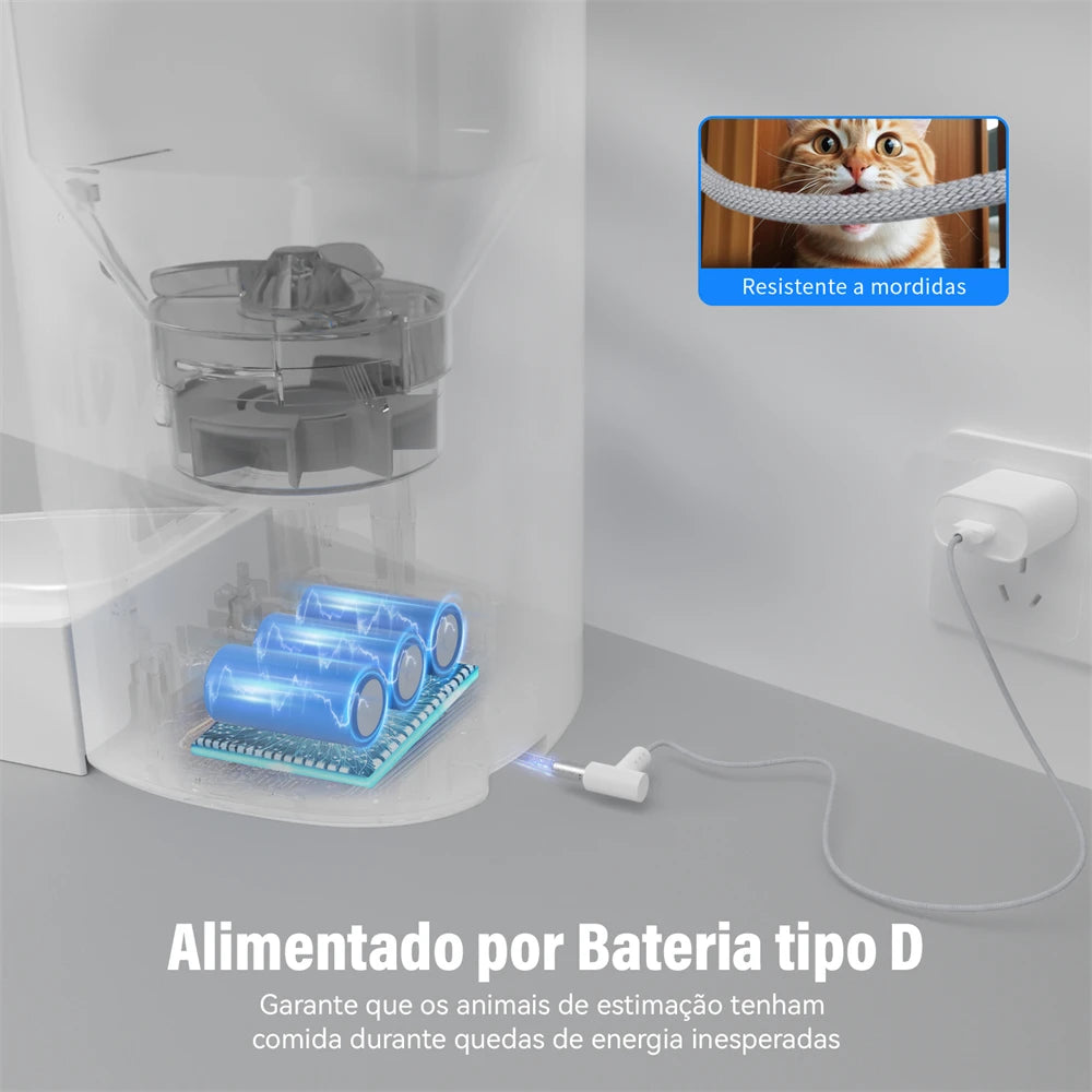 Alimentador Automático com Câmera para Cães e Gatos – Newpet 4L com Wi-Fi e Controle por App