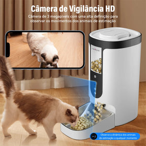 Alimentador Automático com Câmera para Cães e Gatos – Newpet 4L com Wi-Fi e Controle por App