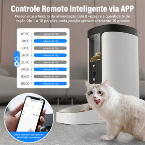 Alimentador Automático com Câmera para Cães e Gatos – Newpet 4L com Wi-Fi e Controle por App