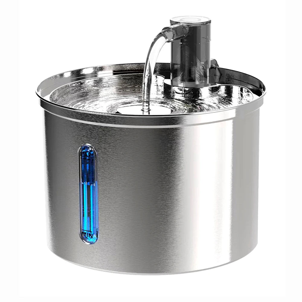 Fonte de Água em Aço Inoxidável para Gatos e Cachorros – Newpet 3L com Fluxo Contínuo e Silencioso